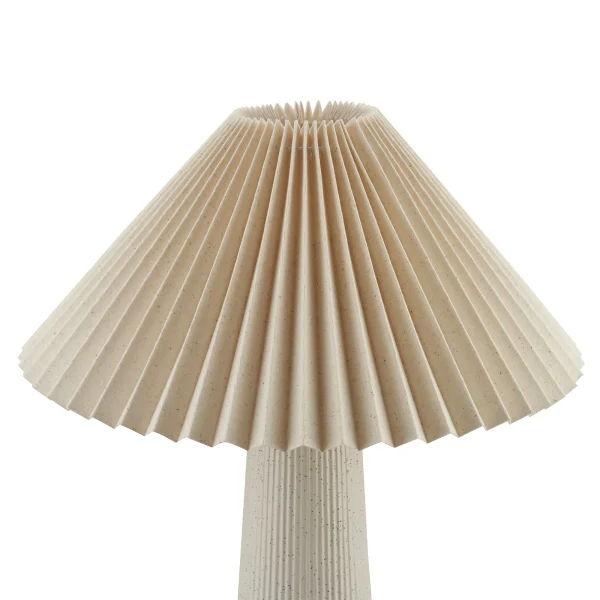 Home Decor Collection 18"in Ribbed Ceramic Table Lamp with Ivory Pleated Shade - Image 5