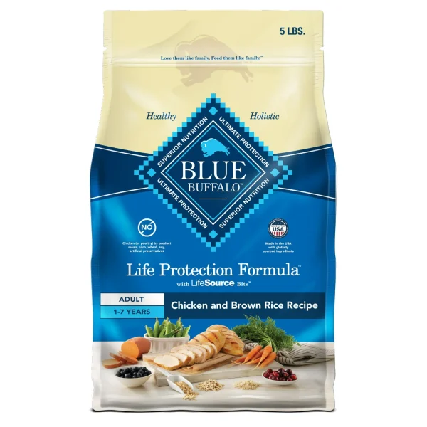 Blue Buffalo Life Protection Formula Adult Dry Dog Food, Chicken & Brown Rice, 5 lbs.