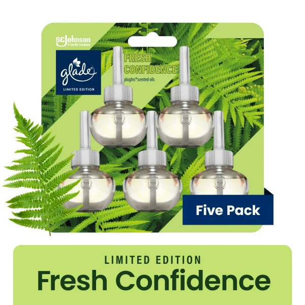 Glade PlugIns Scented Oil Refills, Air freshener, Fresh Confidence Scent, Infused with Essential Oils, 0.67 oz, 2 Count